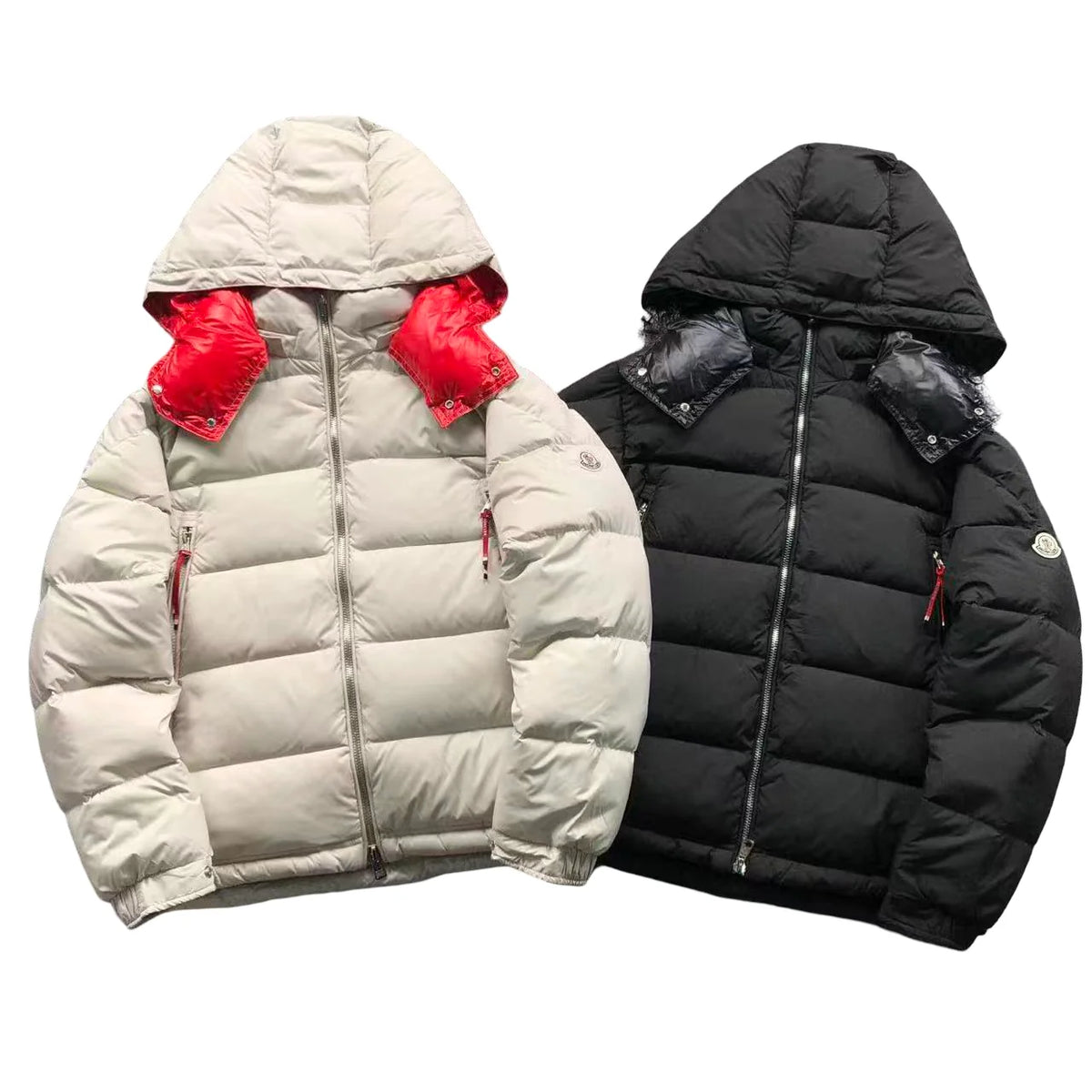 Moncler Poirier Down Jacket - White & Red