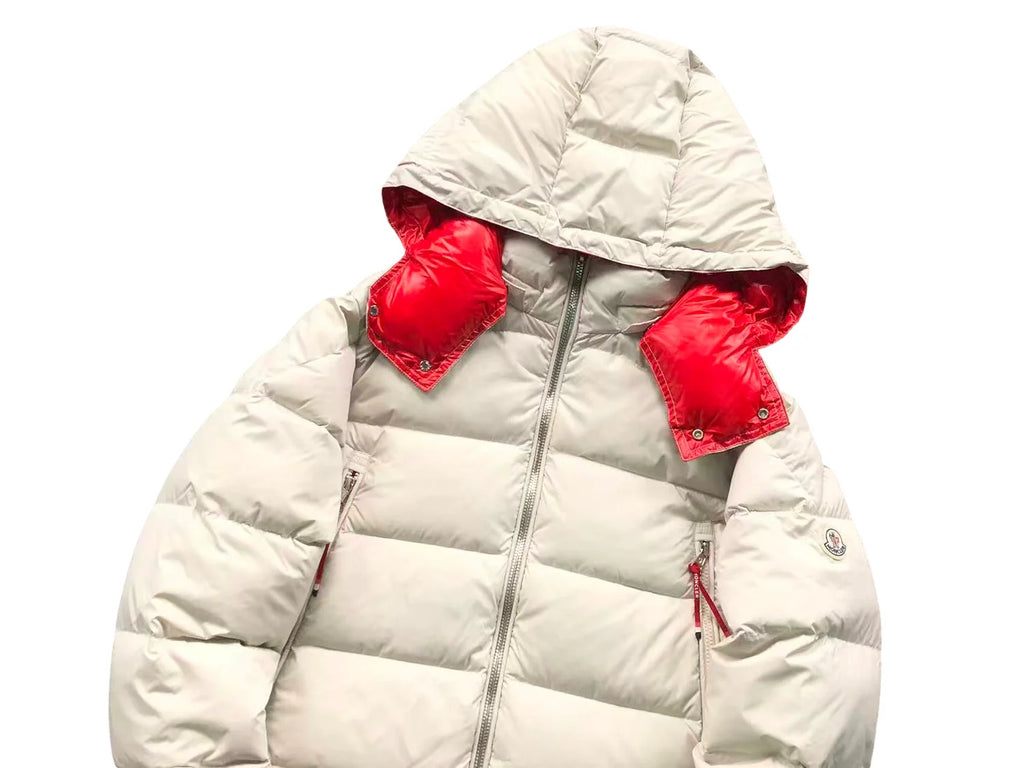 Moncler Poirier Down Jacket - White & Red